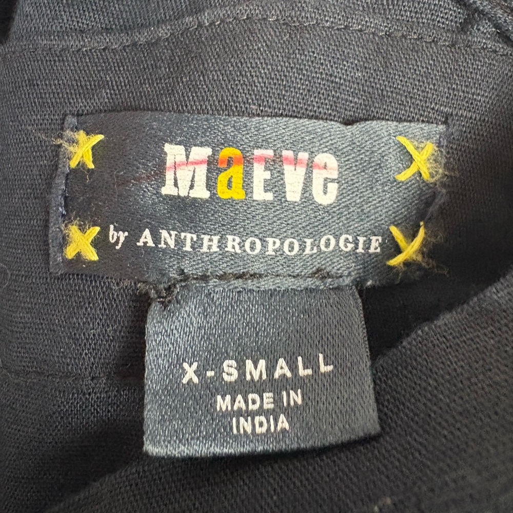 Anthropologie Maeve Black Linen Crop Top size XS - Picture 5 of 6